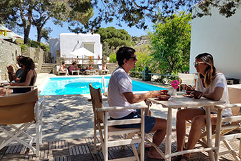 Enjoying breakfast at Andromeda in Sifnos